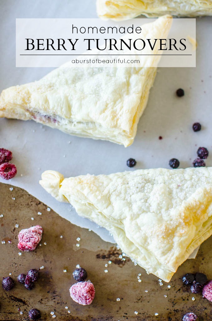 Made with fresh or frozen berries, these homemade berry turnovers are a simple, family-friendly recipe to satisfy your sweet-tooth | A Burst of Beautiful 