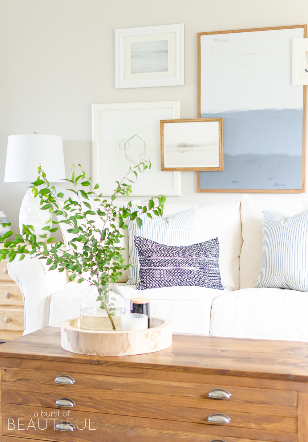 Simple Navy And White Fall Living Room A Burst Of Beautiful